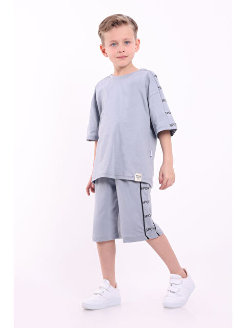 Mnk Baby & Kids Erkek Çocuk Oversize Sport Baskılı Şortlu Takım M00749 - S000485762-20600