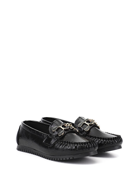 GÖNDERİ(R) Kadın ZÜMRÜT-SİYAH Düz Taban Tokalı Babet - S000531104-6349