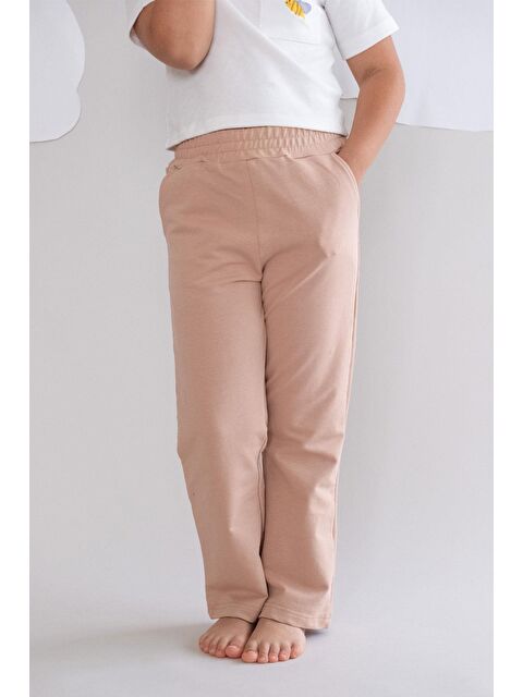 C&City Kız Çocuk İspanyol Paça Eşofman Altı 761 Sütlü Kahve - S000497793-4280