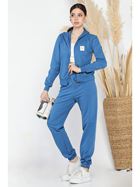 Gülseli Kadın Kapüşonlu Fermuarlı Sweat Pantolon Eşofman Takımı - S000352236-17234