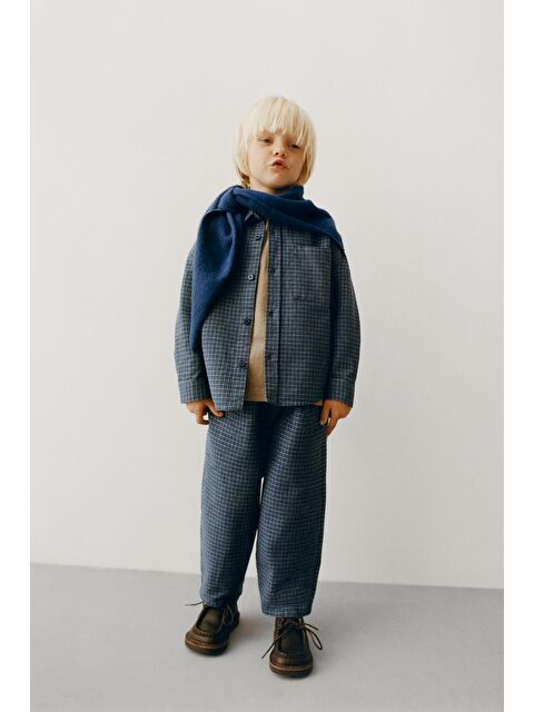 Magu Erkek Çocuk Pamuklu Lacivert Kareli Ceket Pantolon Takım - S000499973-23173