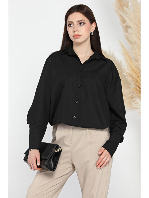 Gülseli Kadın Tek Cepli Salaş Gömlek - S000352220-19351