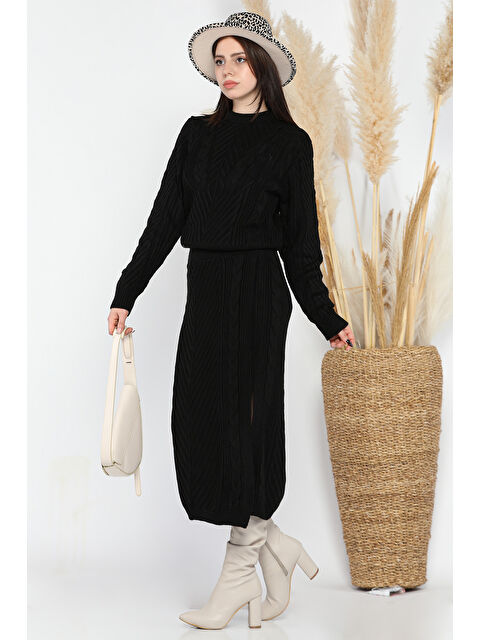 Gülseli Kadın Örme Triko Bluz Etek İkili Takım - S000352233-19351