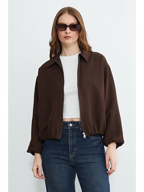 Fullamoda Fermuarlı Polo Yaka Bomber Ceket - S000532060-19413