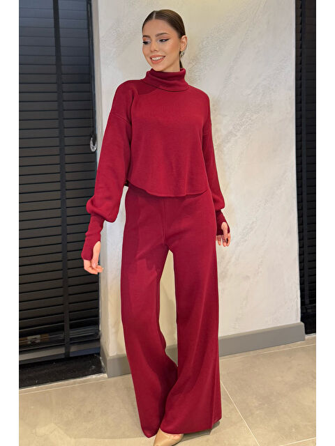 Gülseli Crop Kazak Pantolon Triko İkili Takım - S000332259-19951