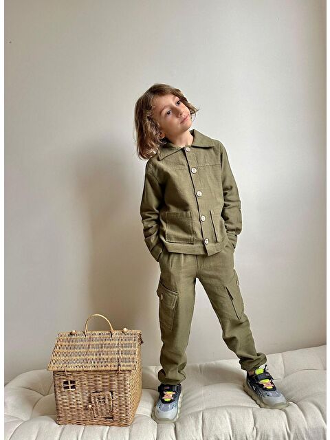 carla10 Erkek Çocuk Yıkamalı Keten Gömlek Pantolon Takım - S000499974-18547