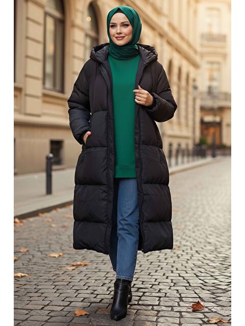 Tofisa Battat Beden Şişme Mont Siyah - 28017-SIYAH - S000475104-19351