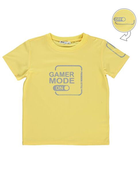 Civil Boys Gamer Mode Reflektör Baskılı 10-13 Yaş Tişört - S000467760-20072