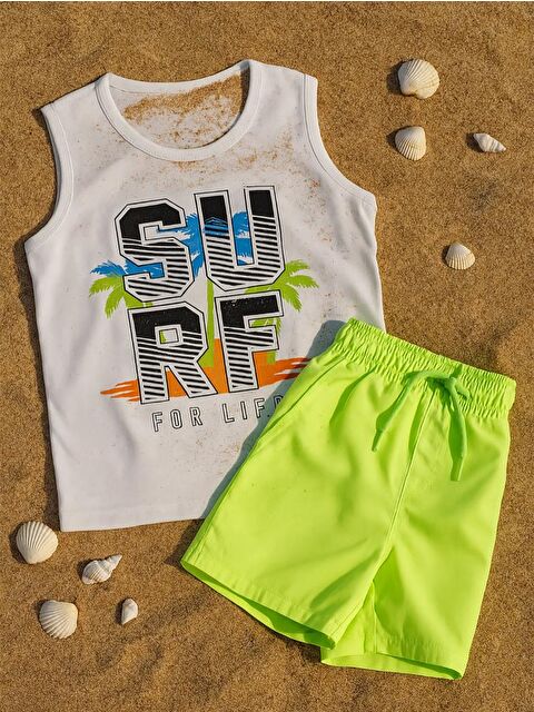 Civil Boys Surf Palmiye Baskılı 6-9 Yaş Tişört - S000467768-20063