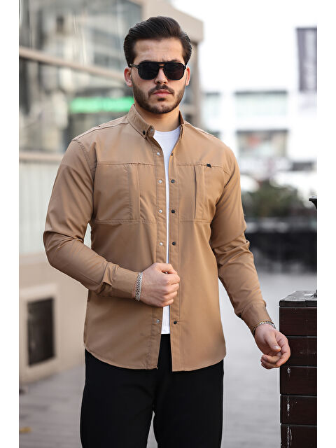 Comstar Erkek Gizli Cep Paraşüt Kumaş Gömlek - S000320134-4557