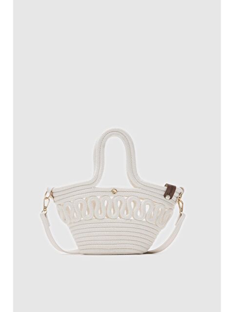 Shulebags Ortega Handmade Mini Hasır Çapraz Çanta Krem - S000423749-19966