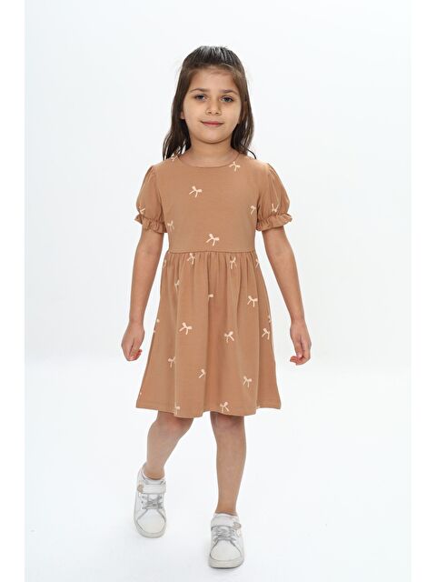 Toontoykids Kız Çocuk Mini Fiyonk Baskılı Elbise - S000358218-19413