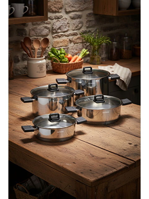 BERNARDO Stella 8 Parça Çelik Tencere Seti