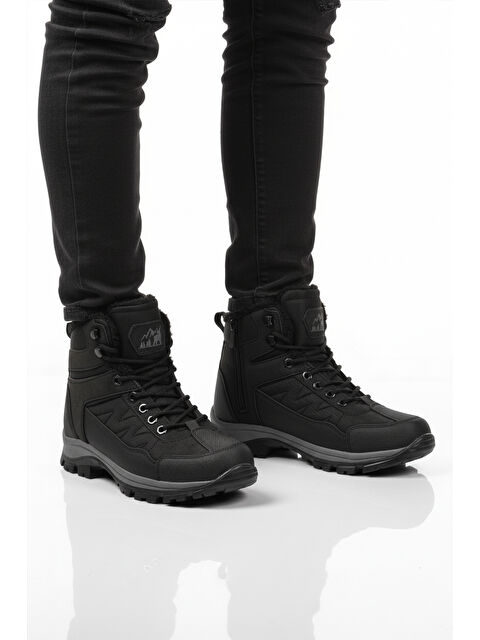 Ayakmod Siyah İçi Kürklü Soğuğa Dirençli Kaymaz Taban Unisex Outdoor Bot 980 G - S000492469-19351