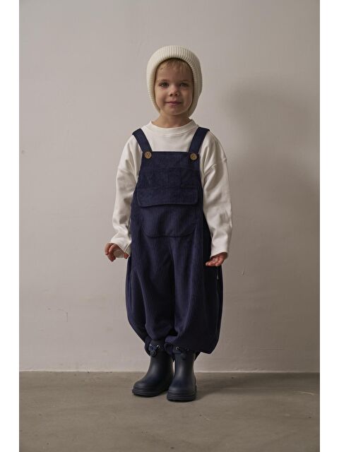 Oh La La Koala For Little Ones Lacivert Childhood Velvet Çocuk Salopet Tulum - S000487891-21164