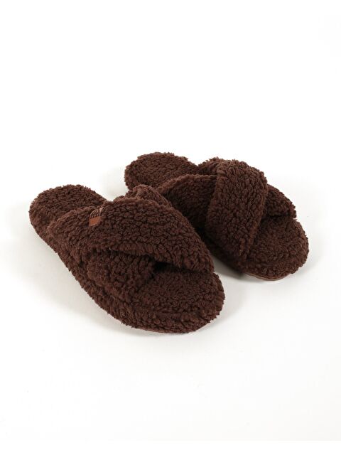 Chirpy Kadın Deri Etiket Detaylı Ev Terliği-JANA - S000491353-19413