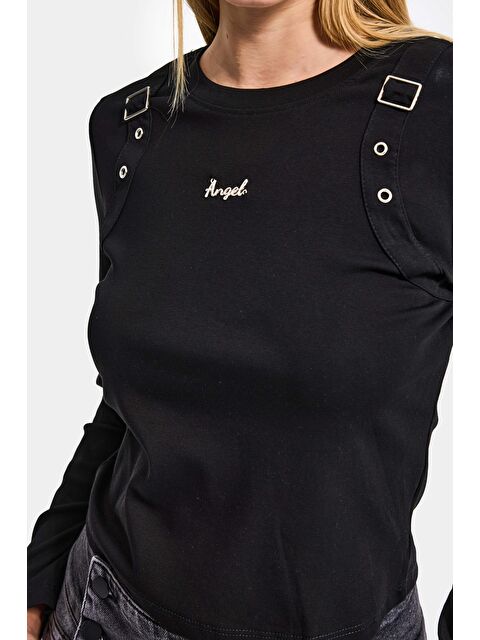 It's Basic Kadın Siyah w5 Aksesuar Detaylı Özel Tasarım Body