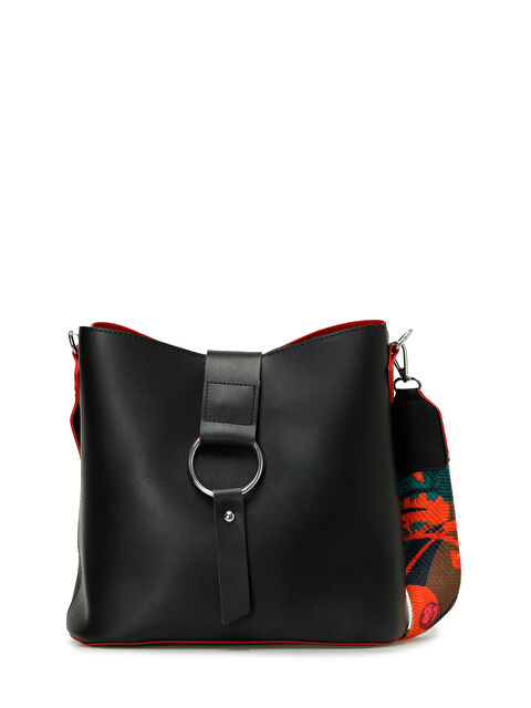 Butigo CLT RENKLI BUCKET OMZ 5FX Siyah Kadın Omuz Çantası - S000368941-19351