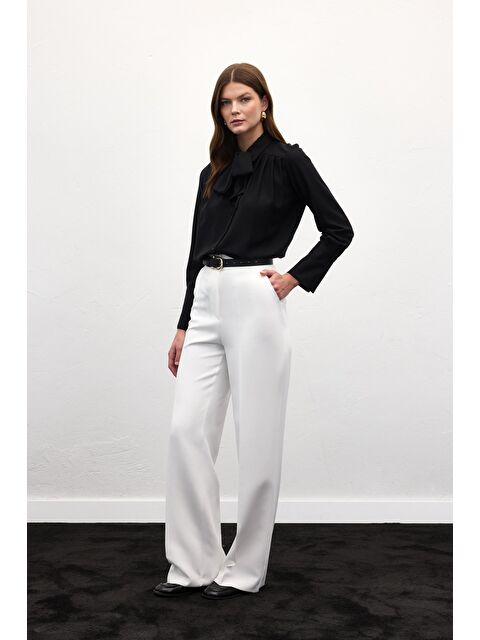 SATEEN Sofia Palazzo Pantolon - Ekru - S000506930-19965