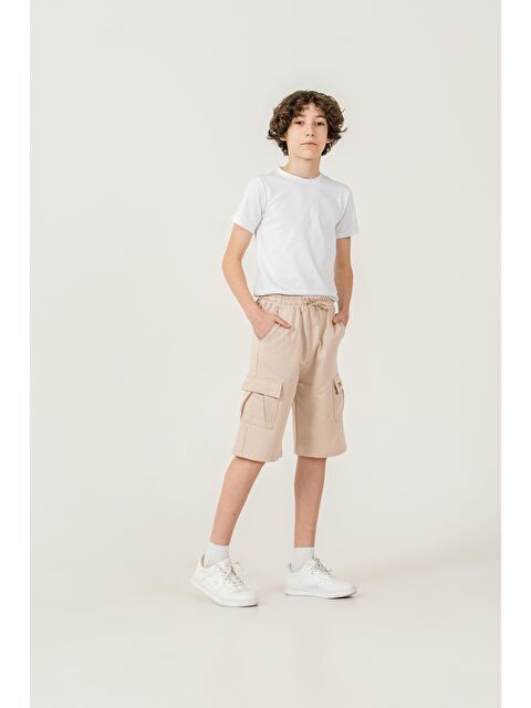 Mışıl Kids Çift Kargo Cepli Sol Cep Kapağı Baskılı Erkek Çocuk Şort - S000513692-19928