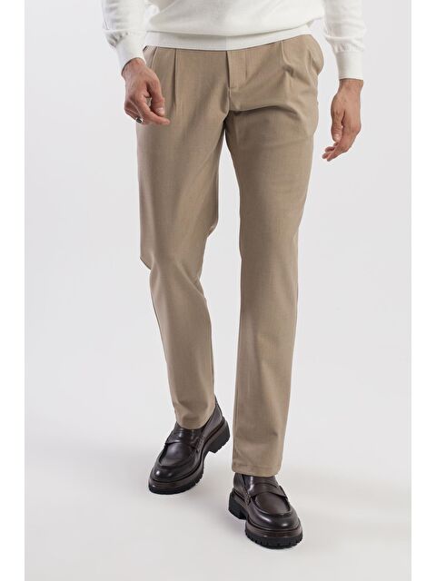 JAKAMEN Vizon Comfort Fit Çift Cep Kapaklı Pileli Yan Cep Pantolon - S000496023-26429