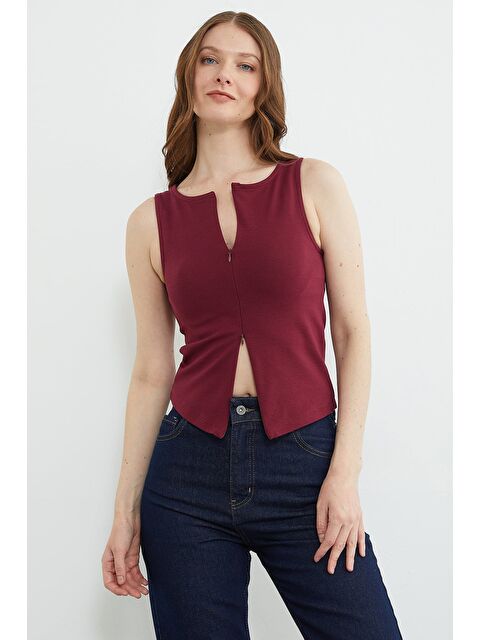 Fullamoda Basic Çift Fermuarlı Bluz - S000504612-19951