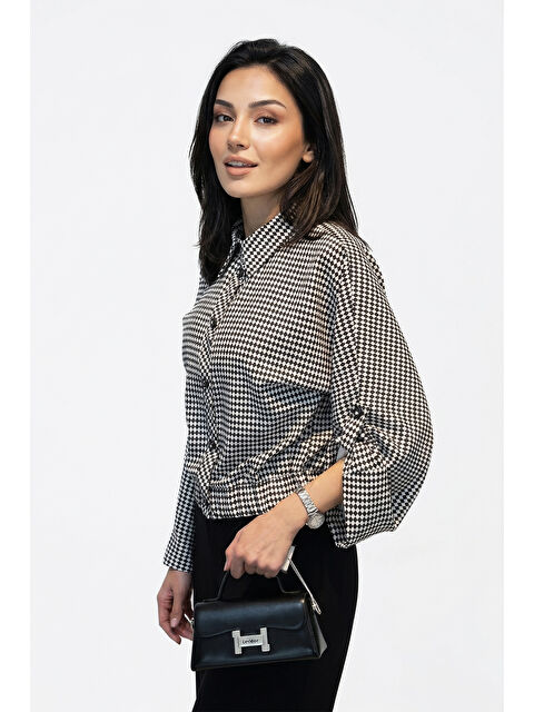 Remsa Desenli Kol Detaylı Gömlek 14416 Siyah