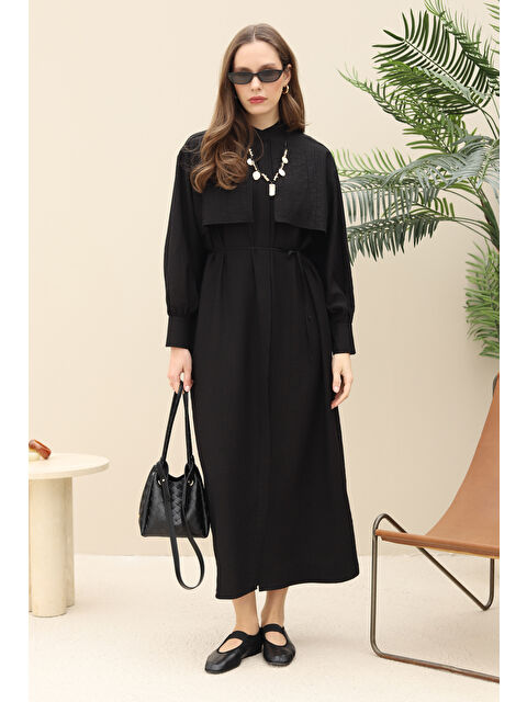 HE-QA Rüzgarlıklı Elbise Siyah