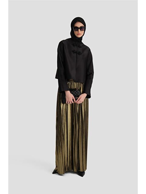 ARMİNE Saten Crop Ceket 24K5700 Siyah - S000508241-19351