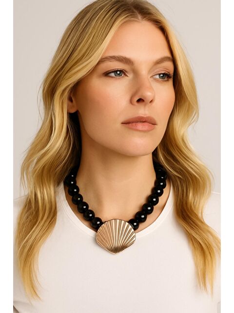 New Obsessions İstridye Uçlu Büyük Boncuklu Kolye - S000394110-19351