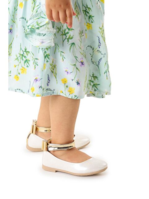 Kiko Kids Cırtlı Kız Çocuk Fiyonklu Babet Ayakkabı Ege 205 Cilt Bilekten Bağlamalı - S000026760-17219