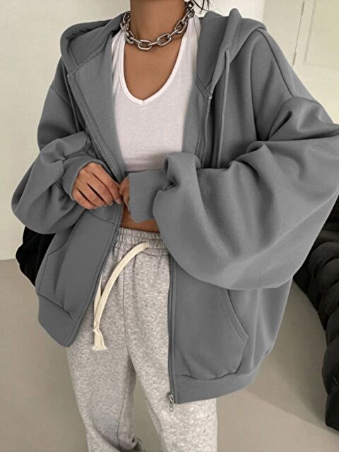 Trendseninle Füme Fermuarlı Kadın Hırka - S000486879-33408