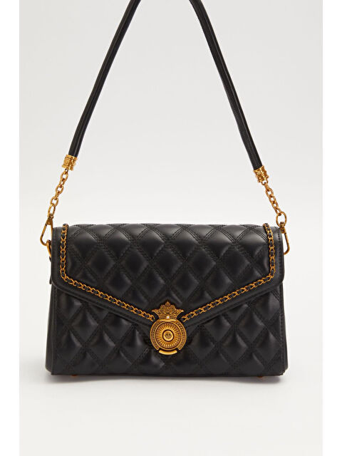 Remsa Premium Çift Bölmeli Çift Askılı Sert Deri Çanta 930663 Siyah