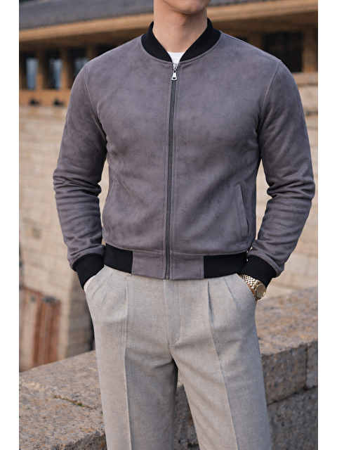 Comstar Erkek Smart Casual Füme Nubuk Ceket