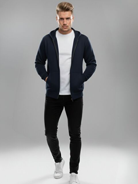 Trendseninle Erkek Lacivert Standart Kalıp Hırka - S000500893-21164