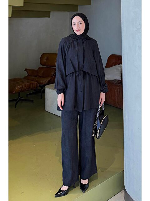 Lamelif Batik Desen Takım Siyah - S000515468-19351