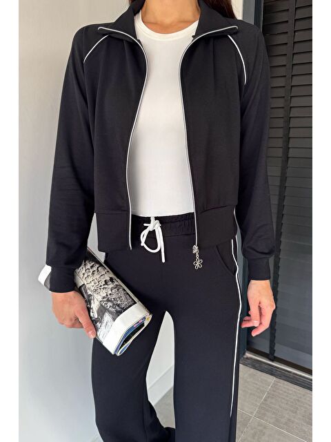 Gülseli Kadın Şerit Detaylı Fermuarlı Eşofman Takımı - S000482854-19351