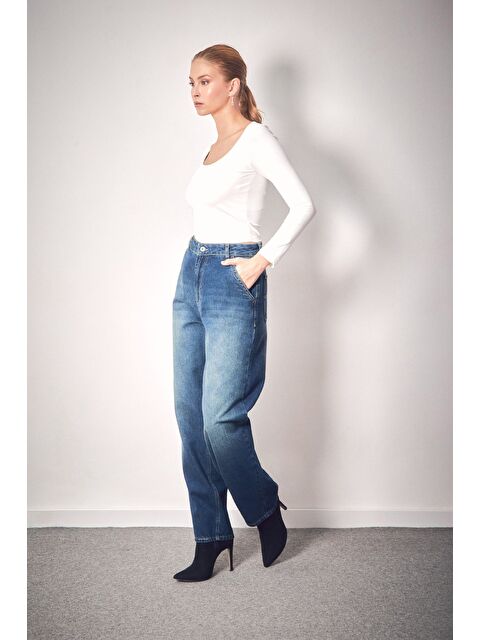 Fullamoda Fermuarlı Şalvar Jean Pantolon - S000317573-17234