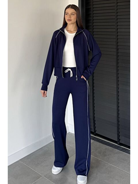 Gülseli Kadın Şerit Detaylı Fermuarlı Eşofman Takımı - S000482854-21164