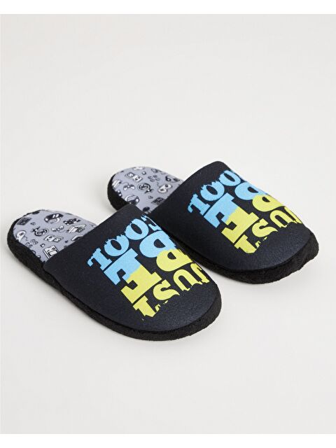 Chirpy Erkek Kışlık Rahat ve Sessiz Taban Just Be Cool Yazılı Ev Terliği - S000462940-21164