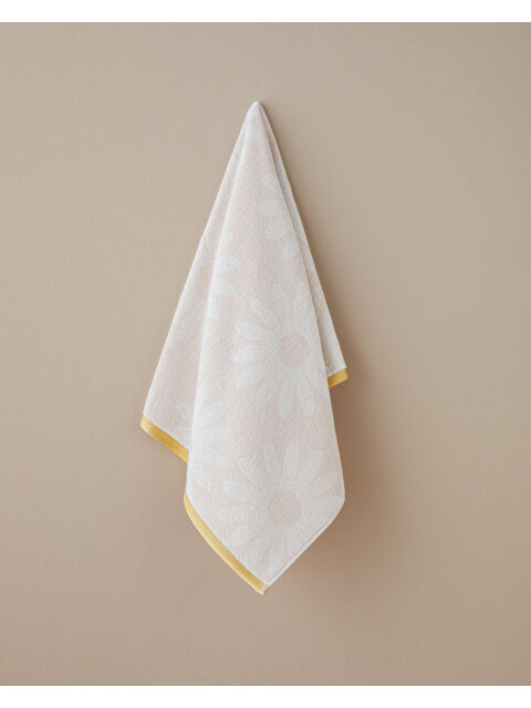English Home Morning Daisy Pamuk Yüz Havlusu 50x80 cm Pudra - S000531144-7152