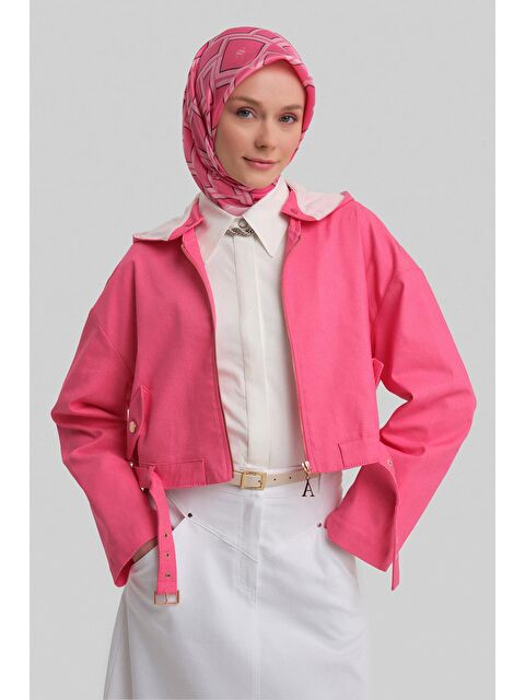 ARMİNE Seyyar Kapüşonlu Ve Kemerli Pamuk Ceket 24Y5406 Orkide - S000508245-20024