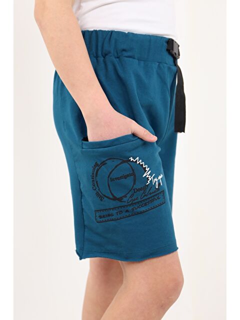 Toontoykids Erkek Çocuk Toka Kemerli Try Again Baskılı Şort - S000358268-37399