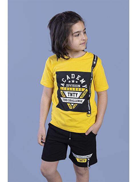 Toontoykids Erkek Çocuk Baskılı Şerit Detaylı Şortlu Takım - S000417473-20072