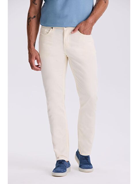 JAKAMEN Ekru Comfort Fit Pamuklu Rahat Kesim 5 Cep Pantolon - S000496015-19965