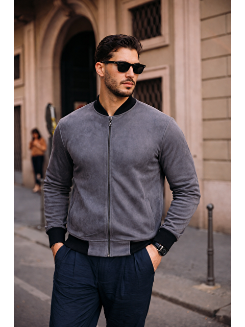 Comstar Erkek Relax Fit Füme Süet Nubuk Ceket