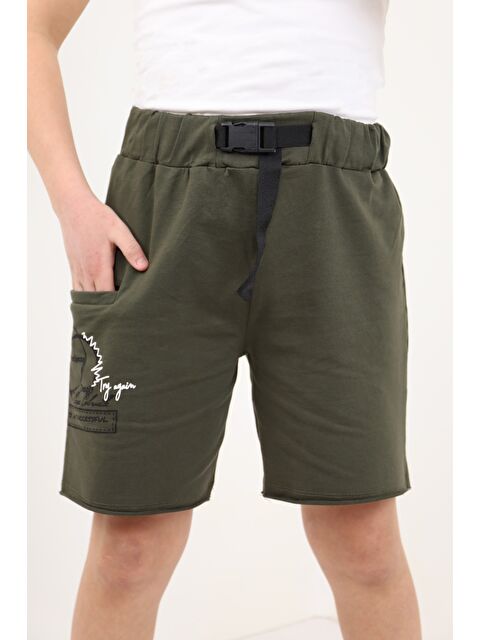 Toontoykids Erkek Çocuk Toka Kemerli Try Again Baskılı Şort - S000358268-18547