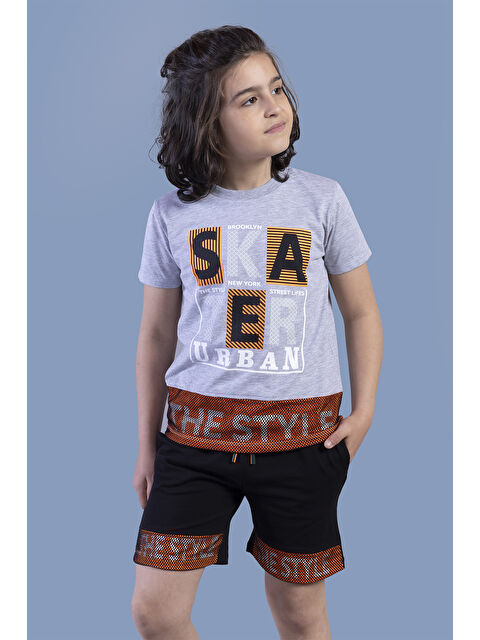 Toontoykids Erkek Çocuk Garnili File Detaylı Baskılı Takım - S000417475-74