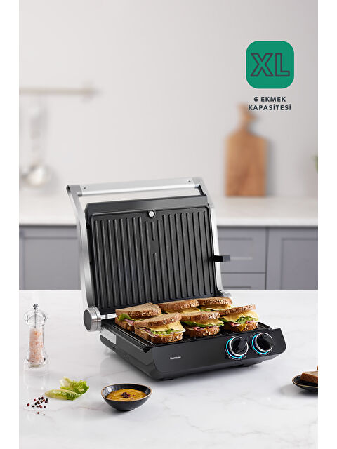 Homend Grilliant 1342H 3 in 1 Inox Gövde Çift Taraflı XL Döküm Plaka Tost ve Izgara Makinesi - S000389450-19351