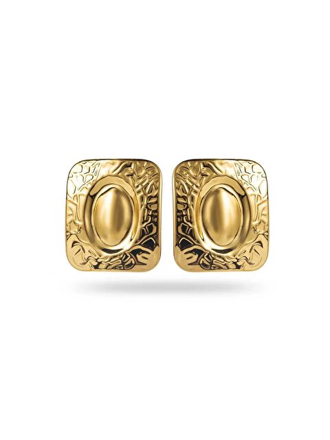 New Obsessions Çelik Vintage Plaka Küpe